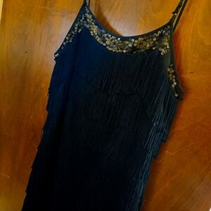 Fringe little black dress